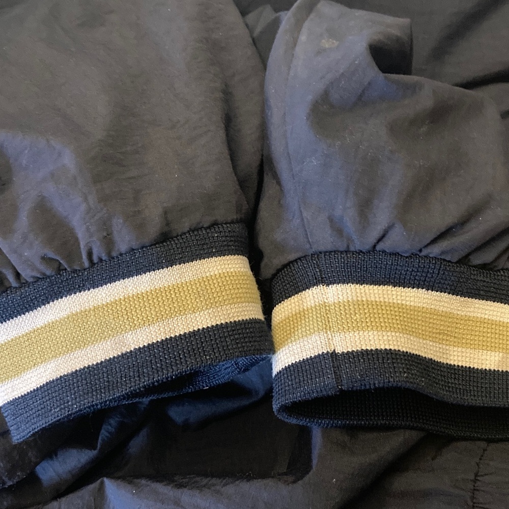 Vintage Notre Dame men’s L full zip lined hooded jacket Navy water repellent - Picture 14 of 14